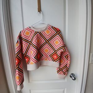 SHEIN Multicolor Geometric Crew Neck Sweater